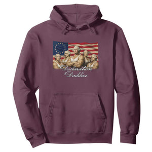 Declaration Daddies Funny 4th of July Founding Fathers Hoodie Vintage Betsy Ross Flag