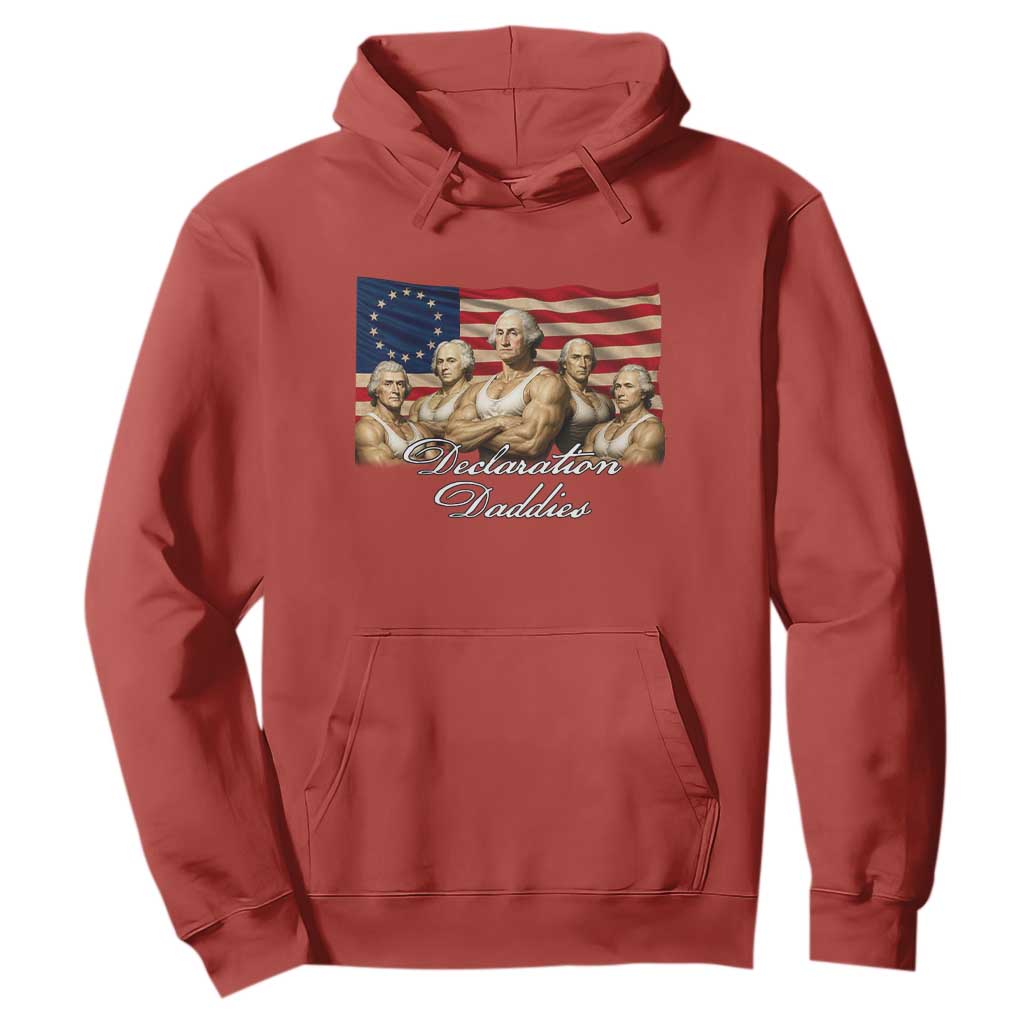 Declaration Daddies Funny 4th of July Founding Fathers Hoodie Vintage Betsy Ross Flag
