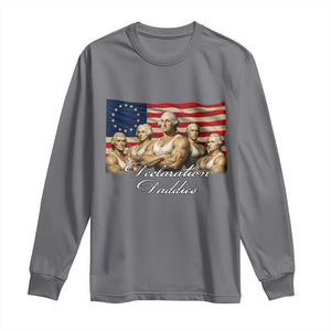 Declaration Daddies Funny 4th of July Founding Fathers Long Sleeve Shirt Vintage Betsy Ross Flag