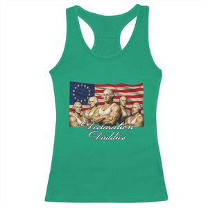 Declaration Daddies Funny 4th of July Founding Fathers Racerback Tank Top Vintage Betsy Ross Flag