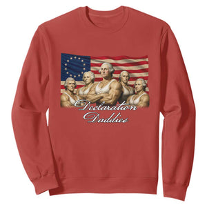 Declaration Daddies Funny 4th of July Founding Fathers Sweatshirt Vintage Betsy Ross Flag