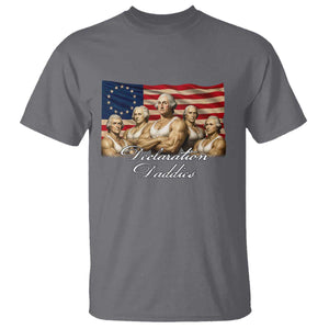 Declaration Daddies Funny 4th of July Founding Fathers T Shirt Vintage Betsy Ross Flag