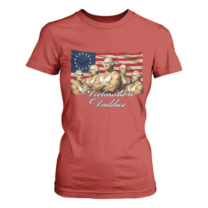 Declaration Daddies Funny 4th of July Founding Fathers T Shirt For Women Vintage Betsy Ross Flag