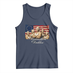 Declaration Daddies Funny 4th of July Founding Fathers Tank Top Vintage Betsy Ross Flag