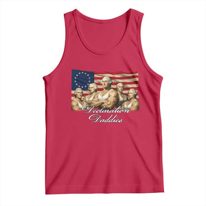Declaration Daddies Funny 4th of July Founding Fathers Tank Top Vintage Betsy Ross Flag