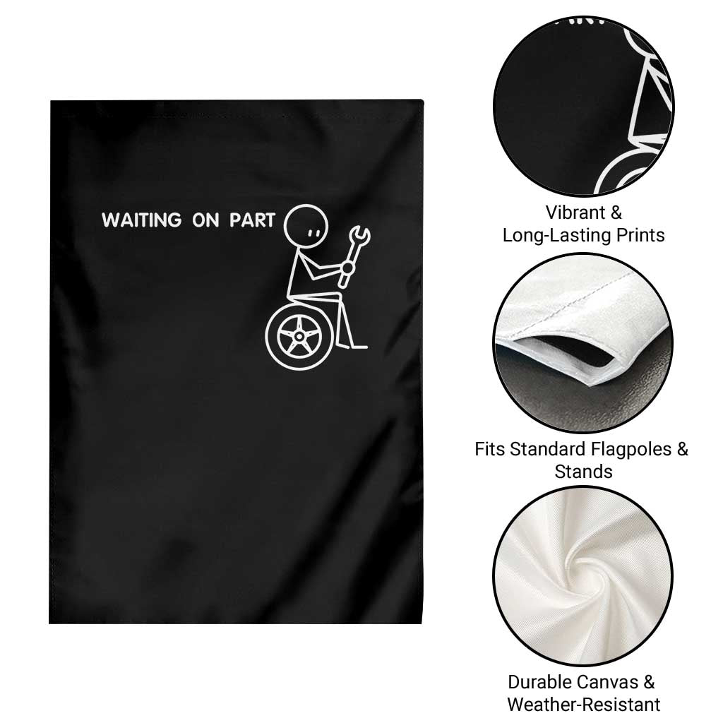 Waiting On Parts Funny Mechanic Garden Flag Car Technician Auto Repair Life