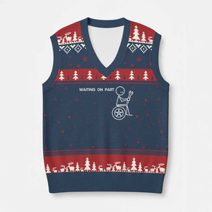 Waiting On Parts Funny Mechanic V-Neck Knit Sweater Vest Car Technician Auto Repair Life