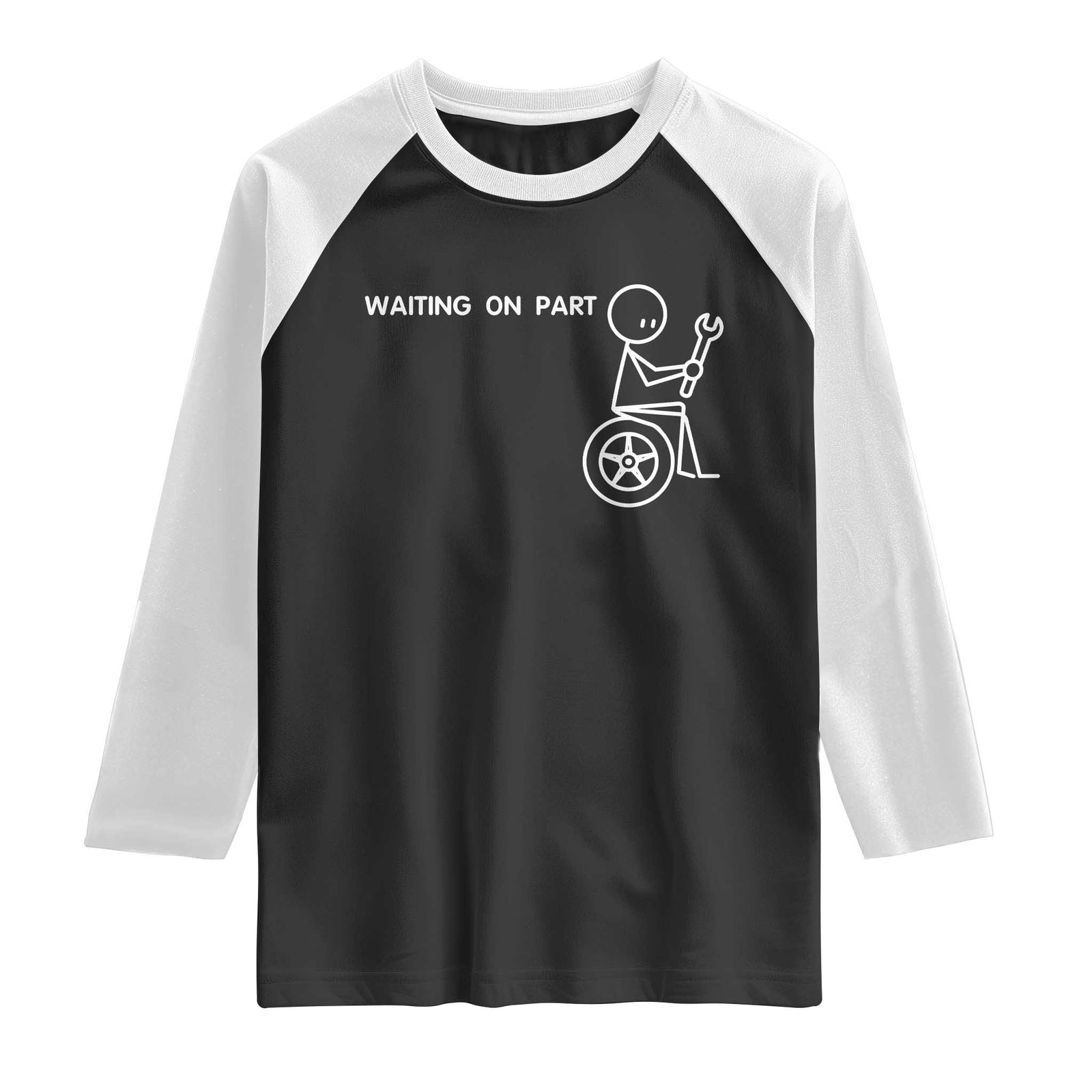 Waiting On Parts Funny Mechanic Raglan Shirt Car Technician Auto Repair Life TS11 Black White Print Your Wear