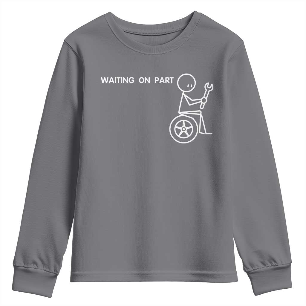 Waiting On Parts Funny Mechanic Youth Sweatshirt Car Technician Auto Repair Life