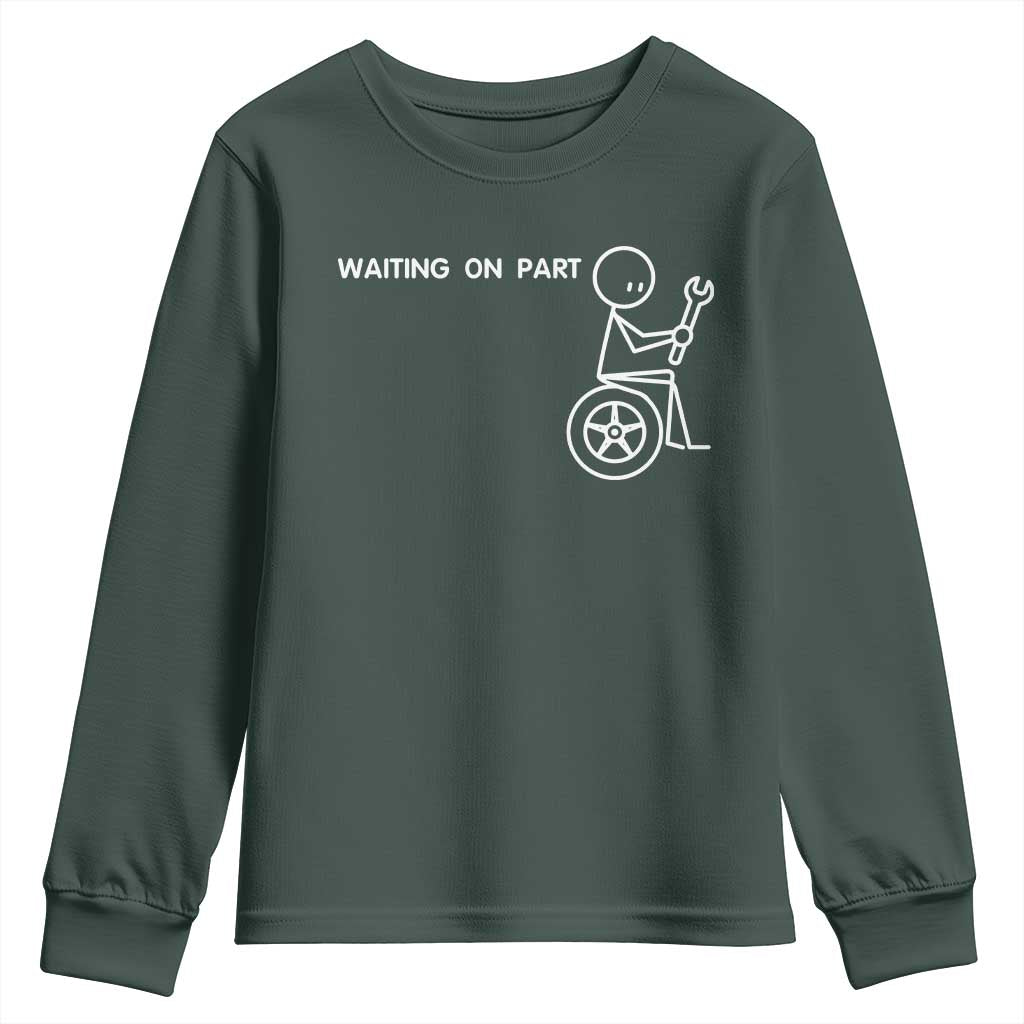 Waiting On Parts Funny Mechanic Youth Sweatshirt Car Technician Auto Repair Life