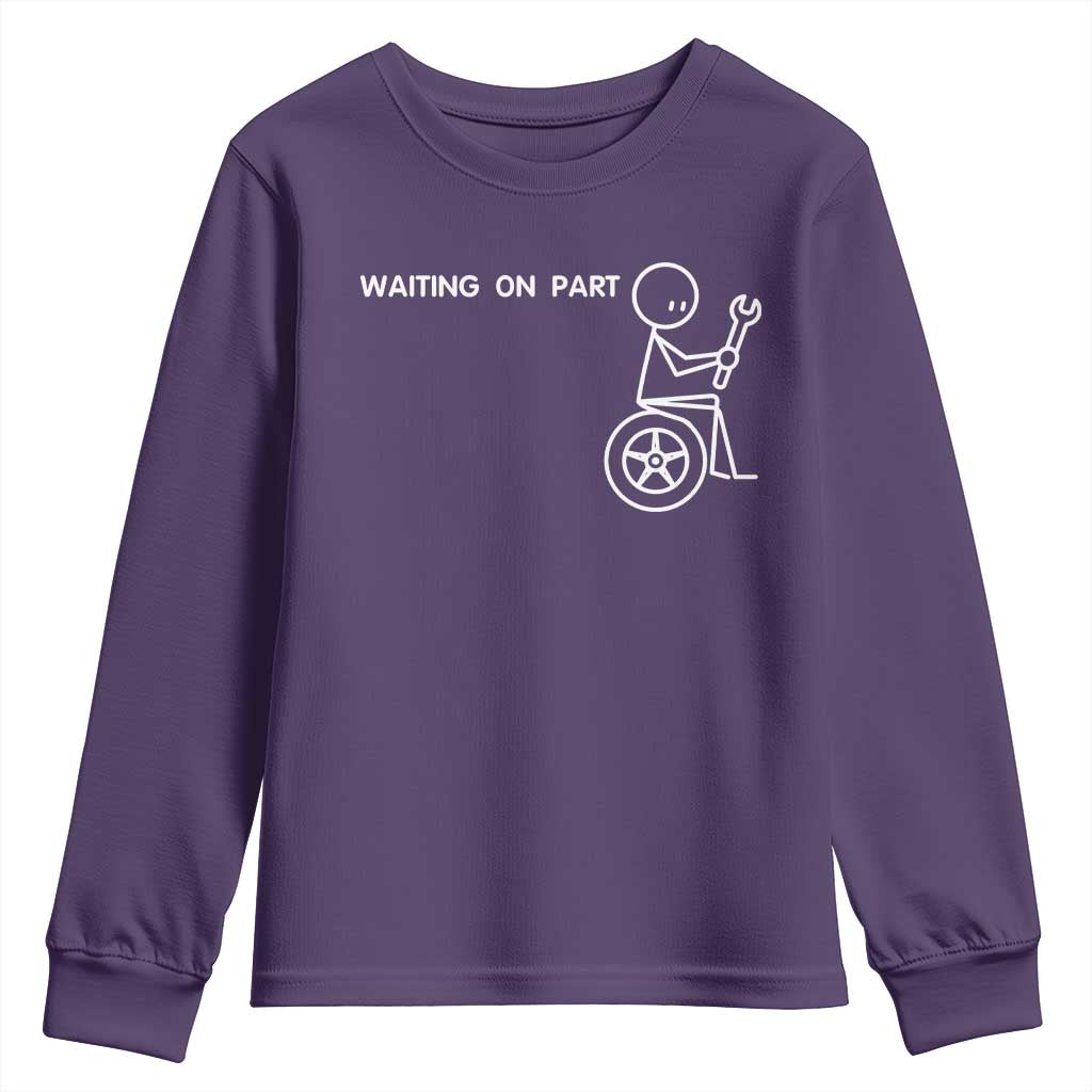 Waiting On Parts Funny Mechanic Youth Sweatshirt Car Technician Auto Repair Life