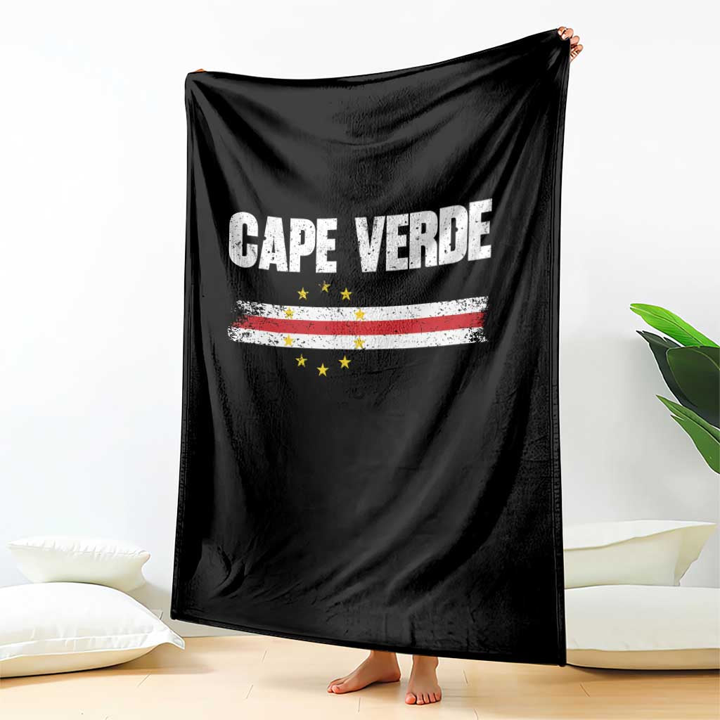 Cape Verde Pride Vintage Cape Verdean Flag 10 Stars Throw Blanket