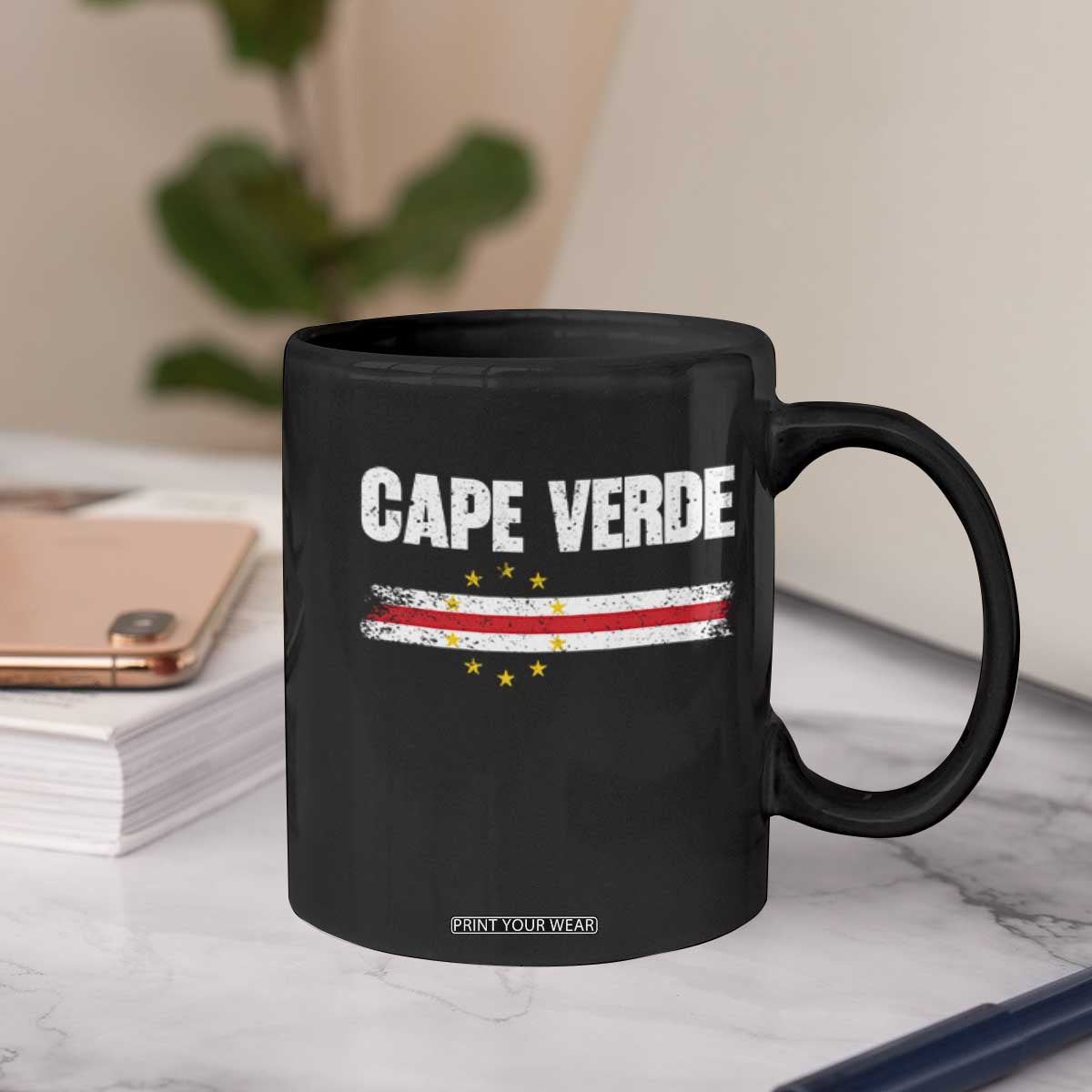Cape Verde Pride Vintage Cape Verdean Flag 10 Stars Coffee Mug