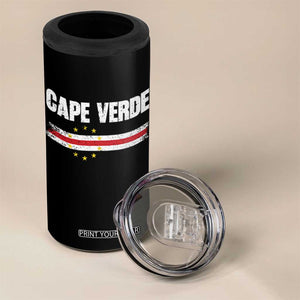 Cape Verde Pride Vintage Cape Verdean Flag 10 Stars 4 in 1 Can Cooler Tumbler