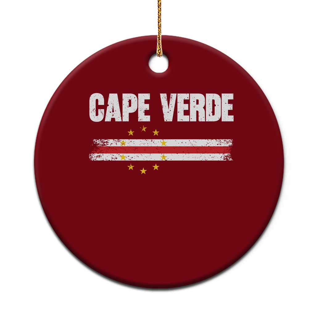Cape Verde Pride Vintage Cape Verdean Flag 10 Stars Ceramic Ornament