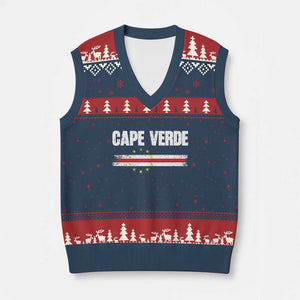 Cape Verde Pride Vintage Cape Verdean Flag 10 Stars V-Neck Knit Sweater Vest