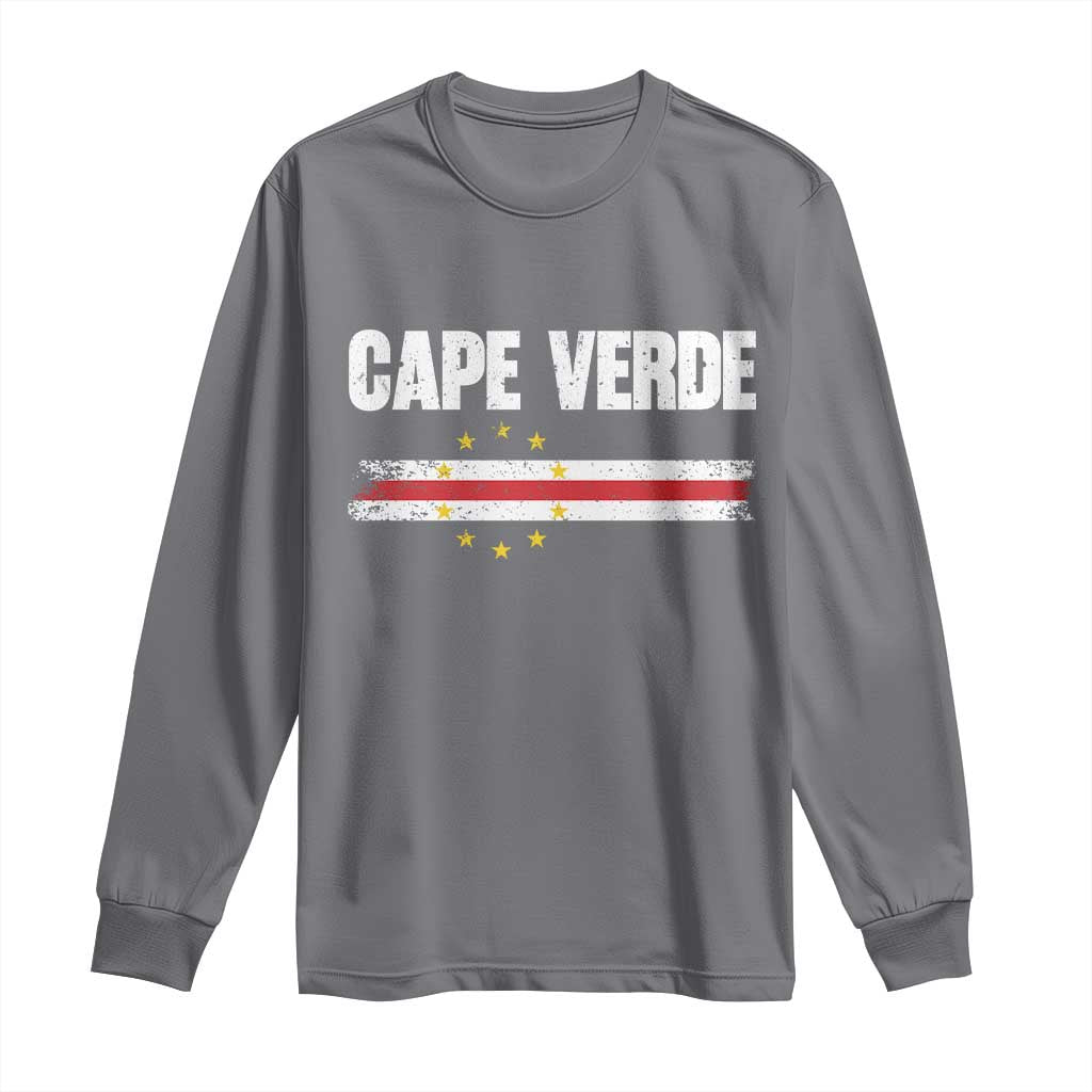 Cape Verde Pride Vintage Cape Verdean Flag 10 Stars Long Sleeve Shirt