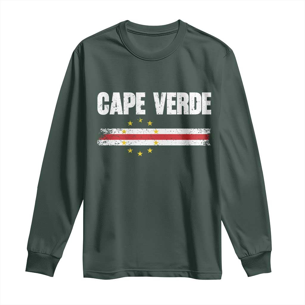 Cape Verde Pride Vintage Cape Verdean Flag 10 Stars Long Sleeve Shirt