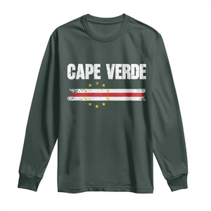Cape Verde Pride Vintage Cape Verdean Flag 10 Stars Long Sleeve Shirt