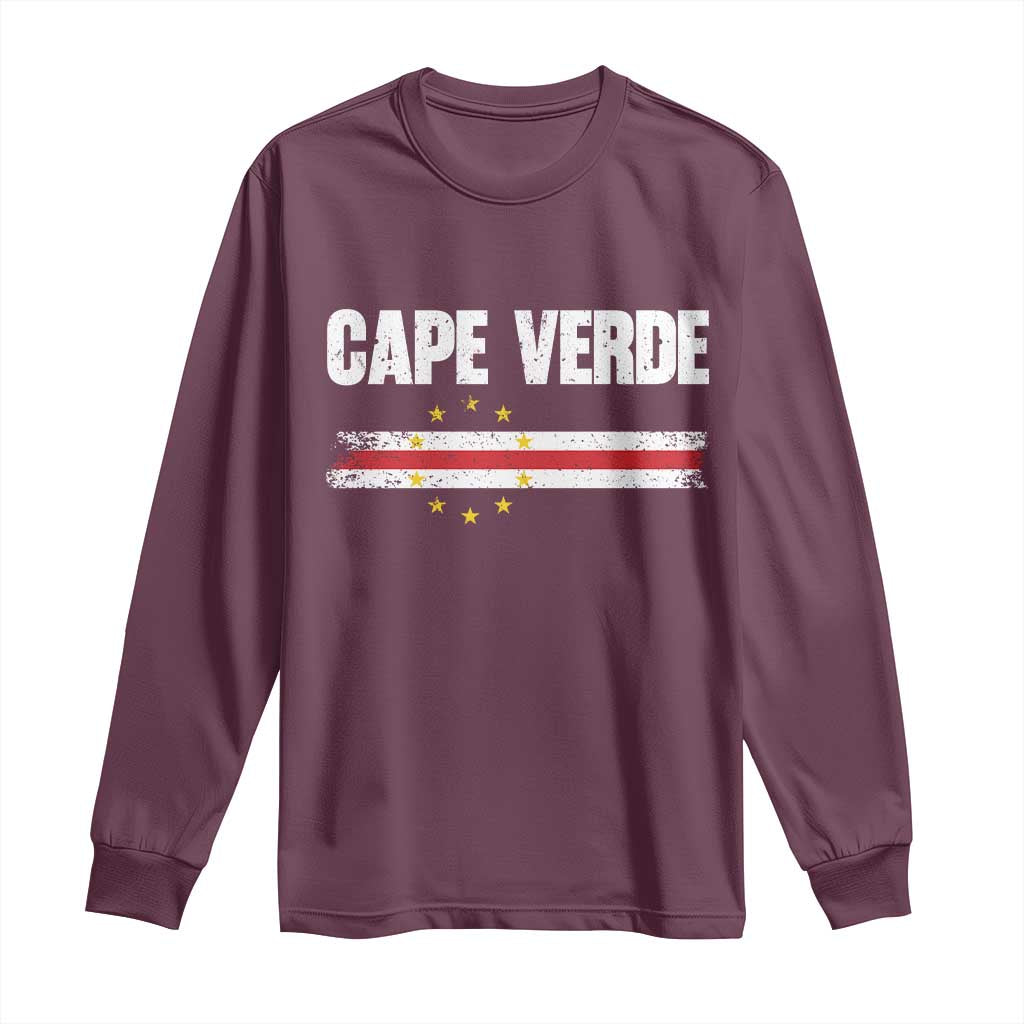 Cape Verde Pride Vintage Cape Verdean Flag 10 Stars Long Sleeve Shirt