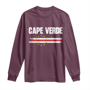 Cape Verde Pride Vintage Cape Verdean Flag 10 Stars Long Sleeve Shirt