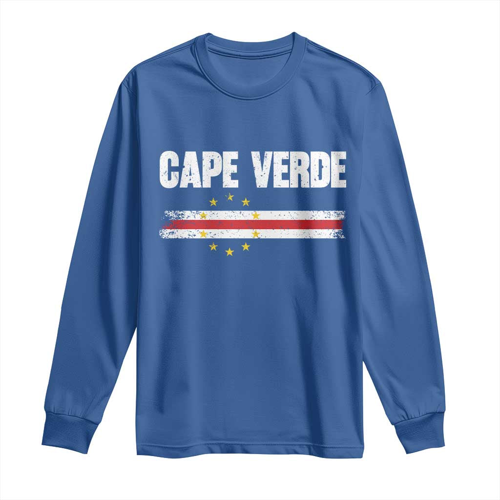 Cape Verde Pride Vintage Cape Verdean Flag 10 Stars Long Sleeve Shirt