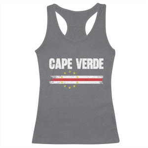 Cape Verde Pride Vintage Cape Verdean Flag 10 Stars Racerback Tank Top