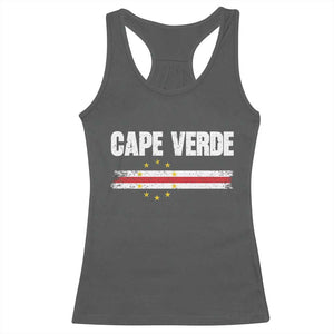 Cape Verde Pride Vintage Cape Verdean Flag 10 Stars Racerback Tank Top