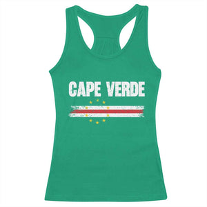 Cape Verde Pride Vintage Cape Verdean Flag 10 Stars Racerback Tank Top
