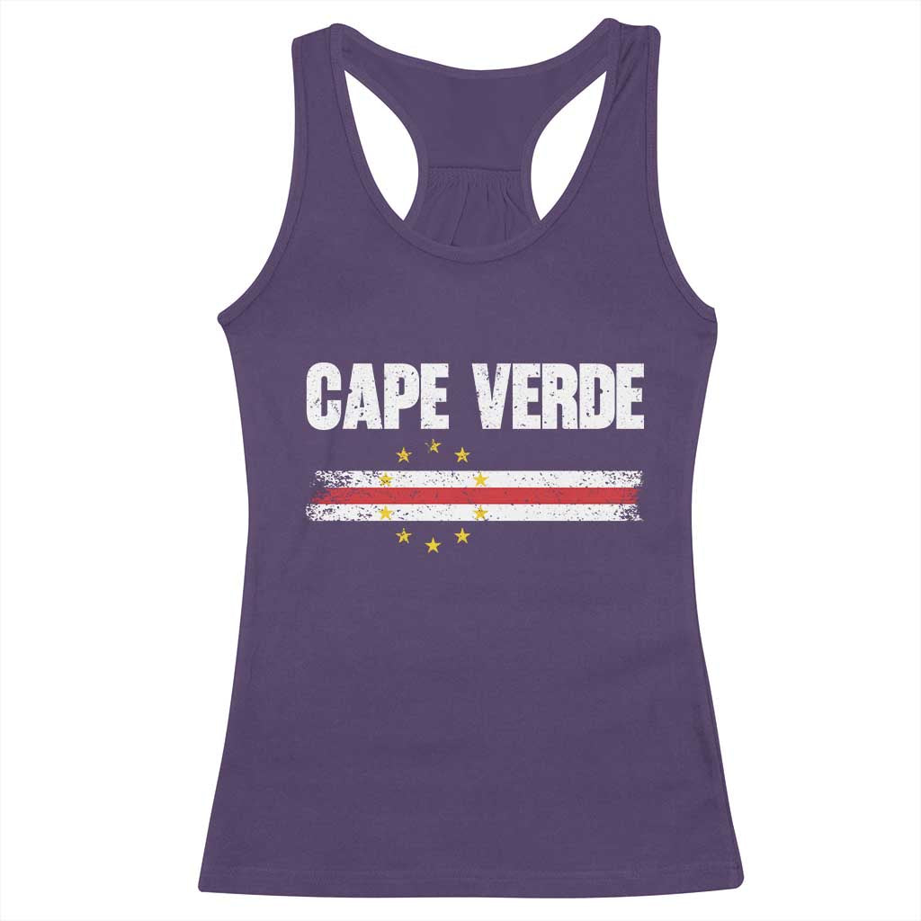 Cape Verde Pride Vintage Cape Verdean Flag 10 Stars Racerback Tank Top