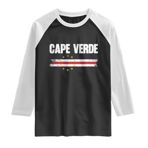 Cape Verde Pride Vintage Cape Verdean Flag 10 Stars Raglan Shirt