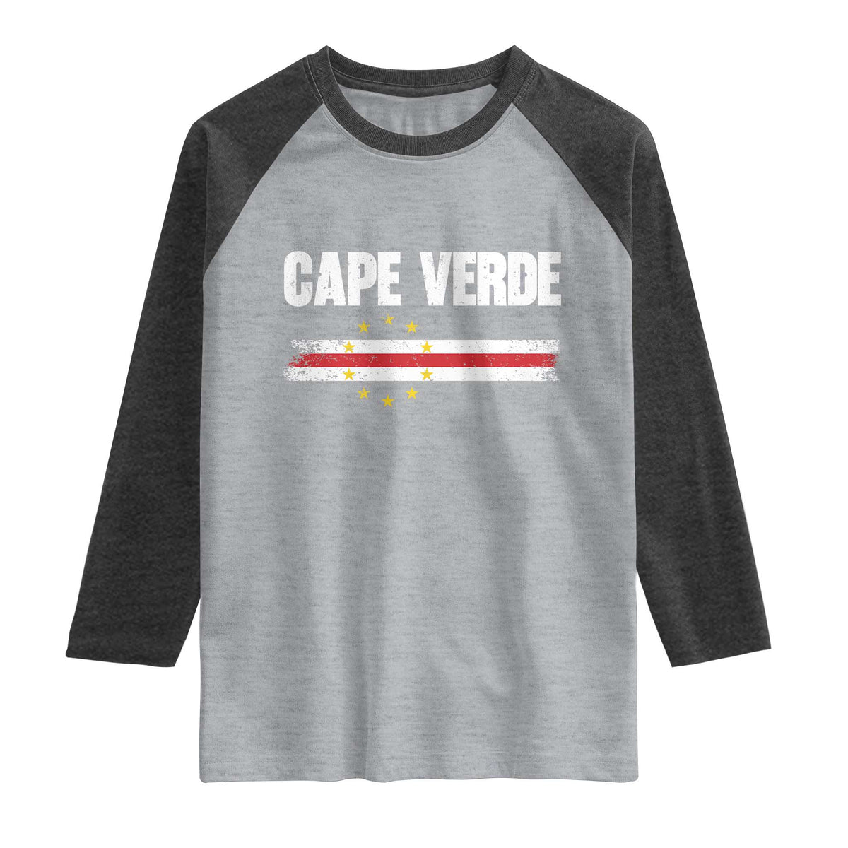 Cape Verde Pride Vintage Cape Verdean Flag 10 Stars Raglan Shirt