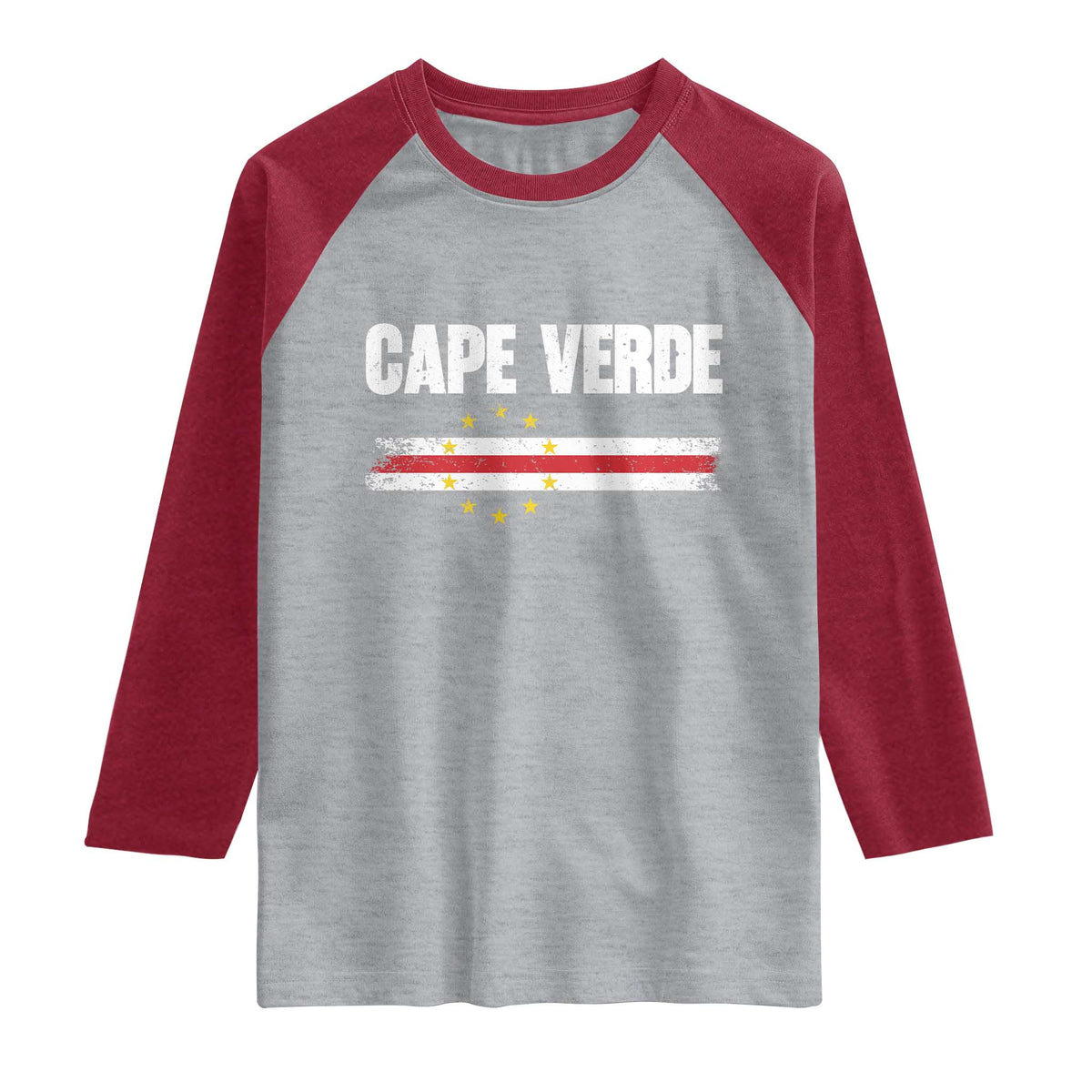 Cape Verde Pride Vintage Cape Verdean Flag 10 Stars Raglan Shirt