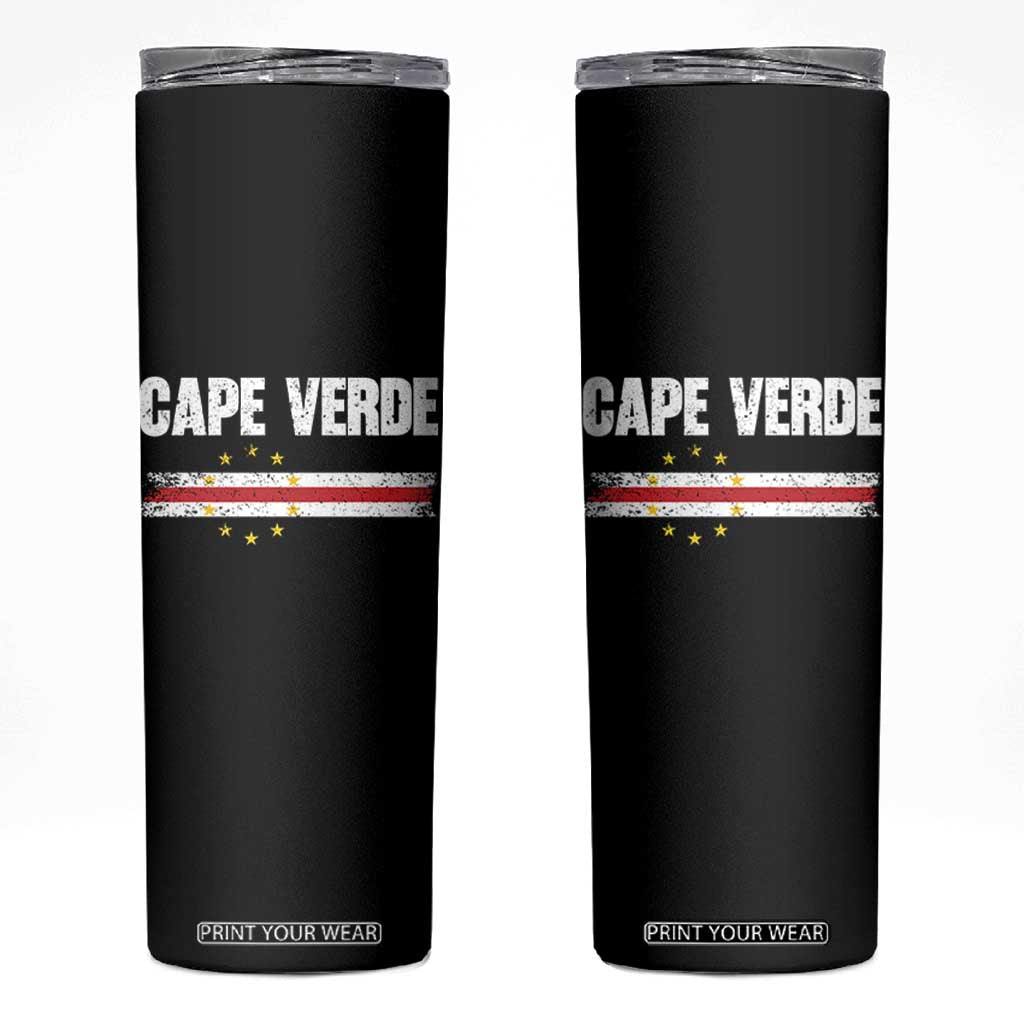 Cape Verde Pride Vintage Cape Verdean Flag 10 Stars Skinny Tumbler