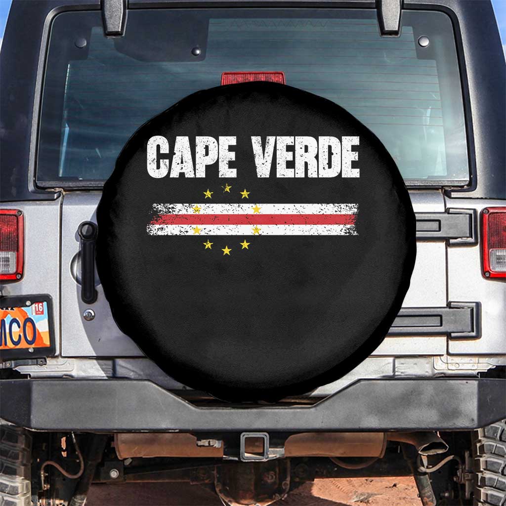 Cape Verde Pride Vintage Cape Verdean Flag 10 Stars Spare Tire Cover