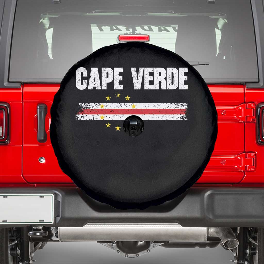 Cape Verde Pride Vintage Cape Verdean Flag 10 Stars Spare Tire Cover