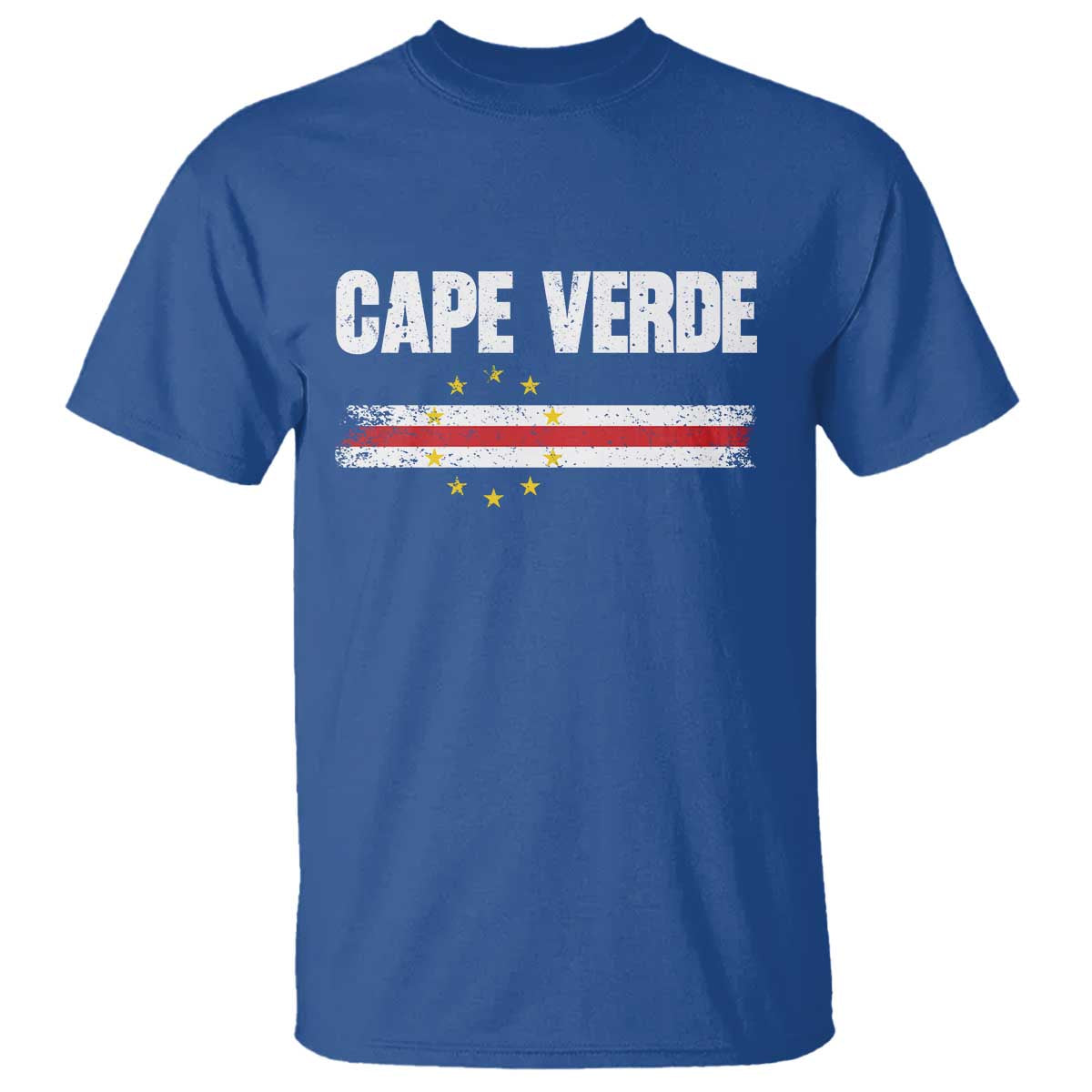 Cape Verde Pride Vintage Cape Verdean Flag 10 Stars T Shirt TS11 Royal Blue Print Your Wear