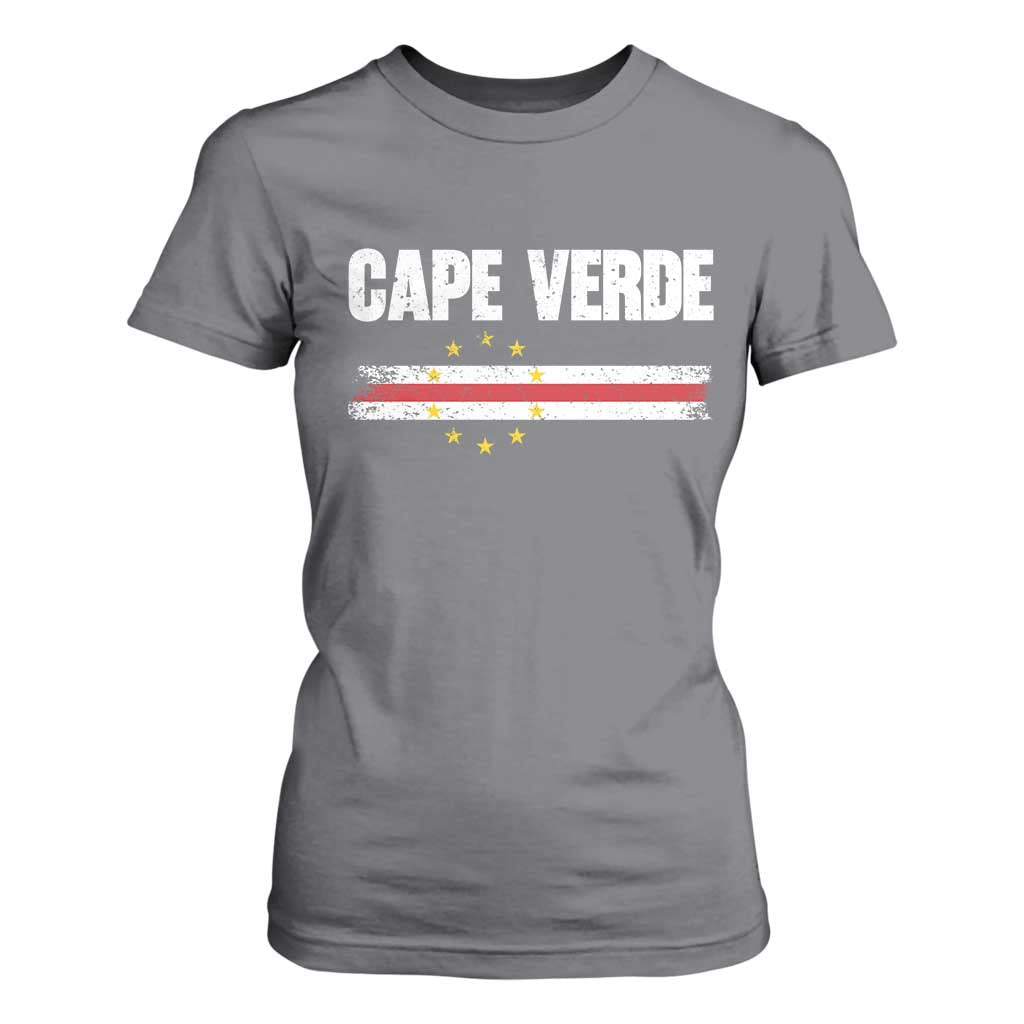 Cape Verde Pride Vintage Cape Verdean Flag 10 Stars T Shirt For Women