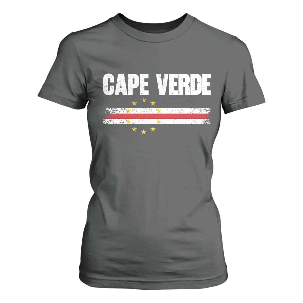 Cape Verde Pride Vintage Cape Verdean Flag 10 Stars T Shirt For Women