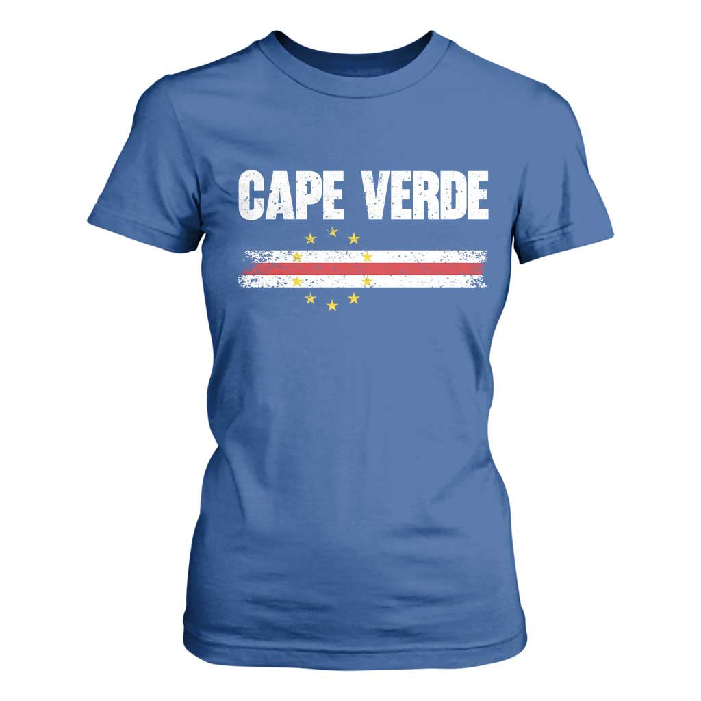 Cape Verde Pride Vintage Cape Verdean Flag 10 Stars T Shirt For Women