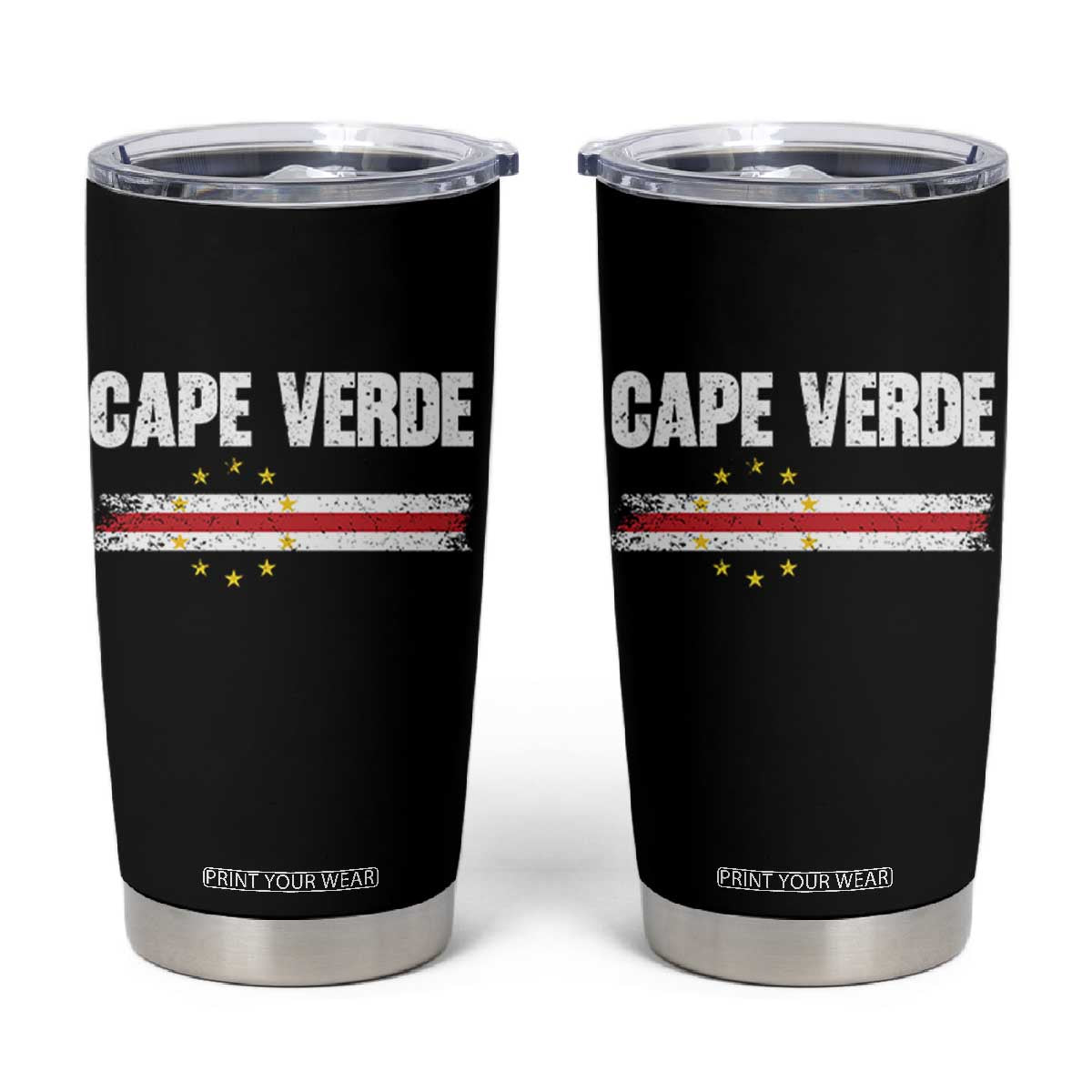 Cape Verde Pride Vintage Cape Verdean Flag 10 Stars Tumbler Cup