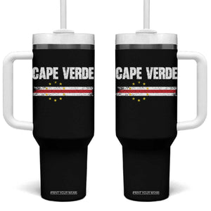 Cape Verde Pride Vintage Cape Verdean Flag 10 Stars Tumbler With Handle