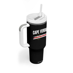 Cape Verde Pride Vintage Cape Verdean Flag 10 Stars Tumbler With Handle