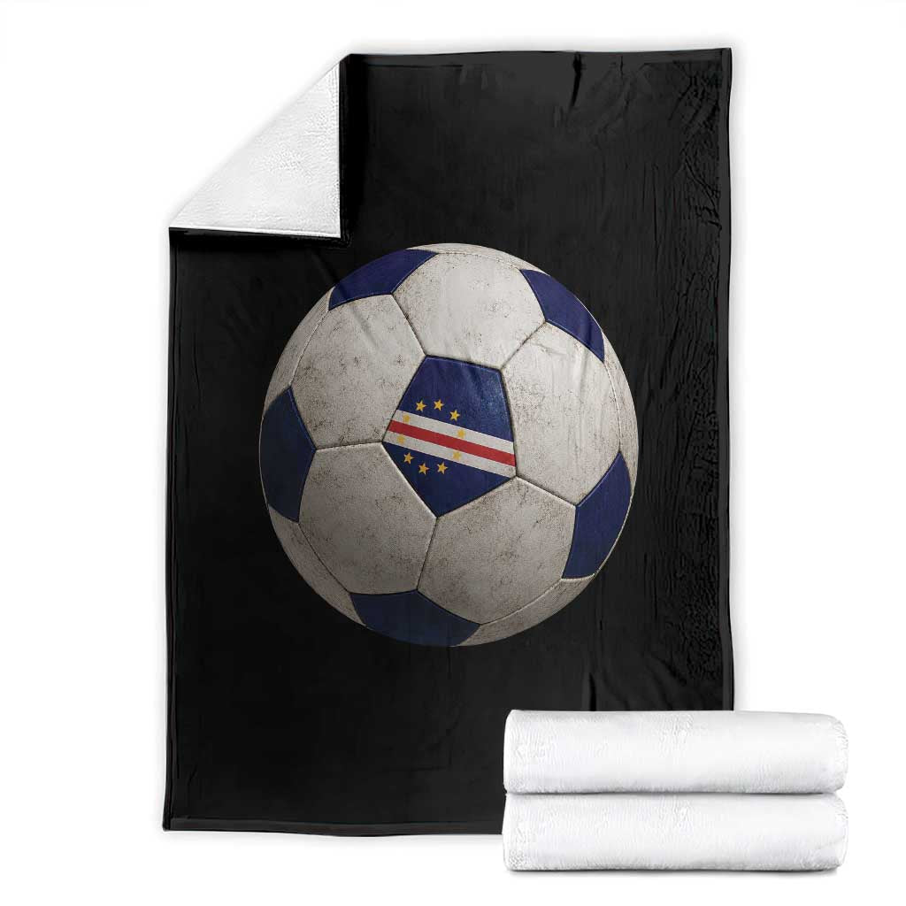 Cabo Verde Football Vintage Soccer Ball Graphic Throw Blanket TS11 Black Print Your Wear