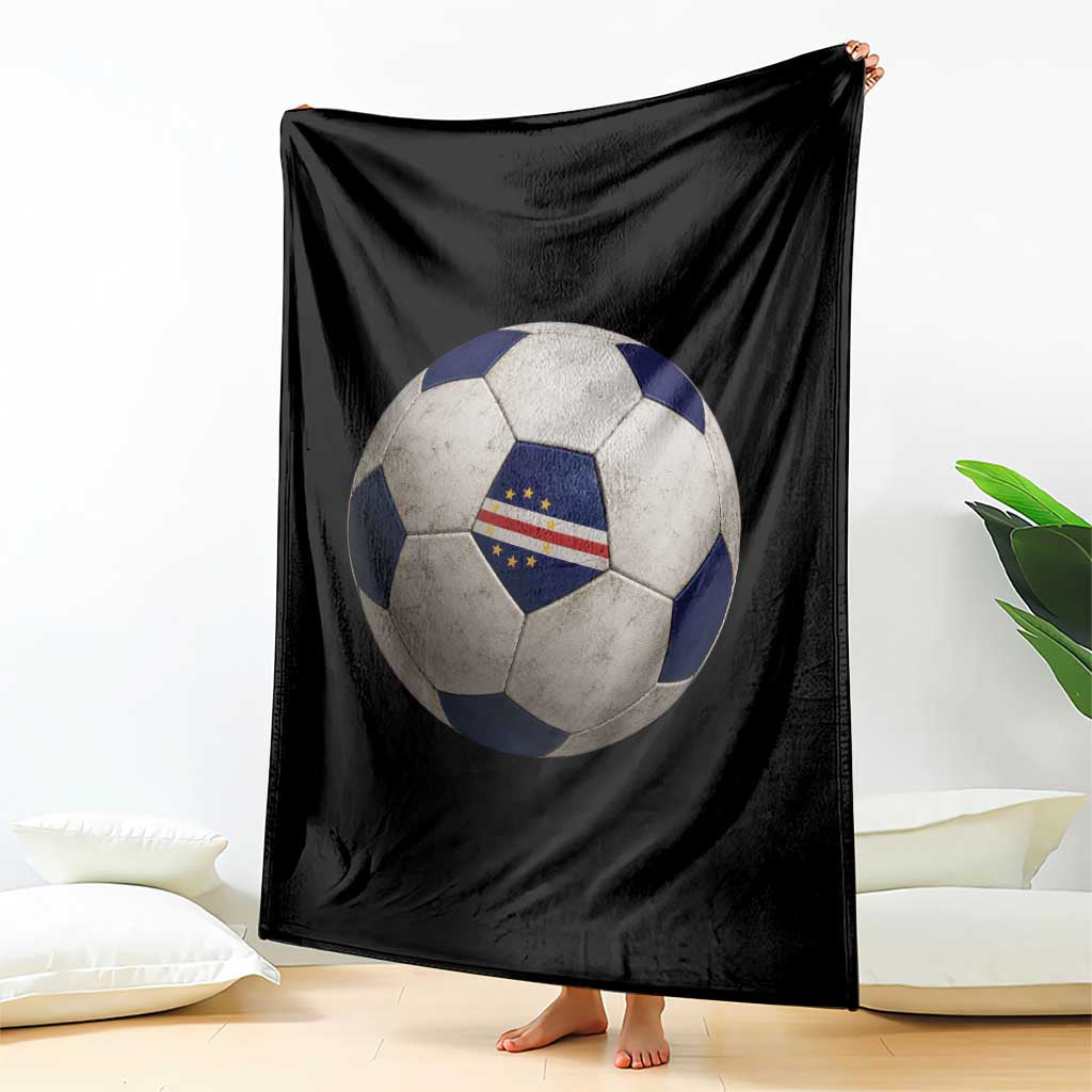 Cabo Verde Football Vintage Soccer Ball Graphic Throw Blanket