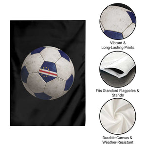 Cabo Verde Football Vintage Soccer Ball Graphic Garden Flag
