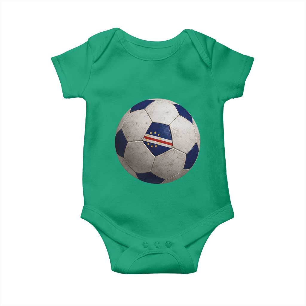 Cabo Verde Football Vintage Soccer Ball Graphic Baby Onesie
