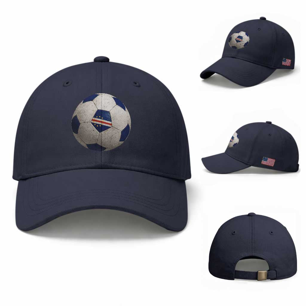 Cabo Verde Football Vintage Soccer Ball Graphic Baseball Cap