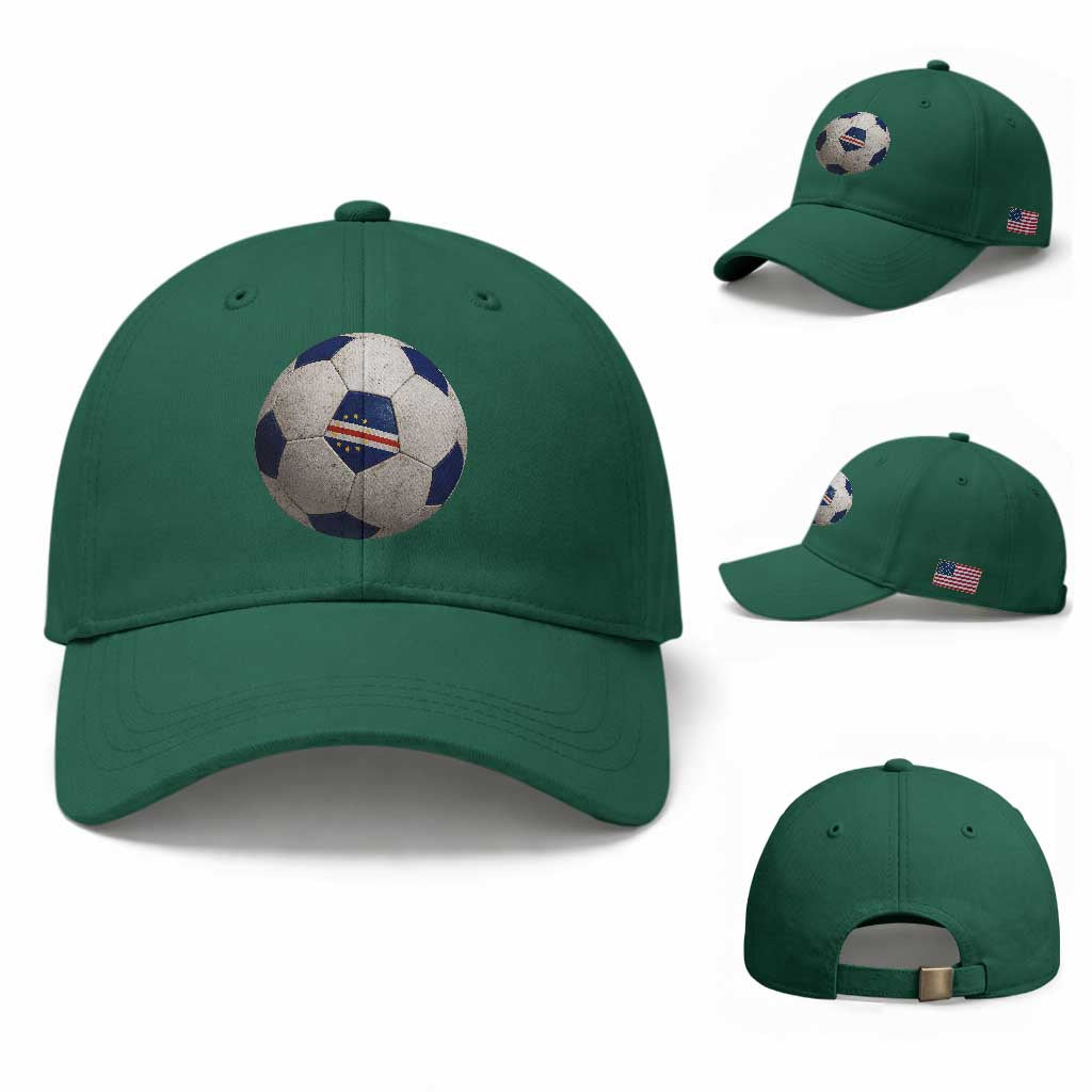 Cabo Verde Football Vintage Soccer Ball Graphic Baseball Cap