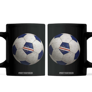 Cabo Verde Football Vintage Soccer Ball Graphic Coffee Mug